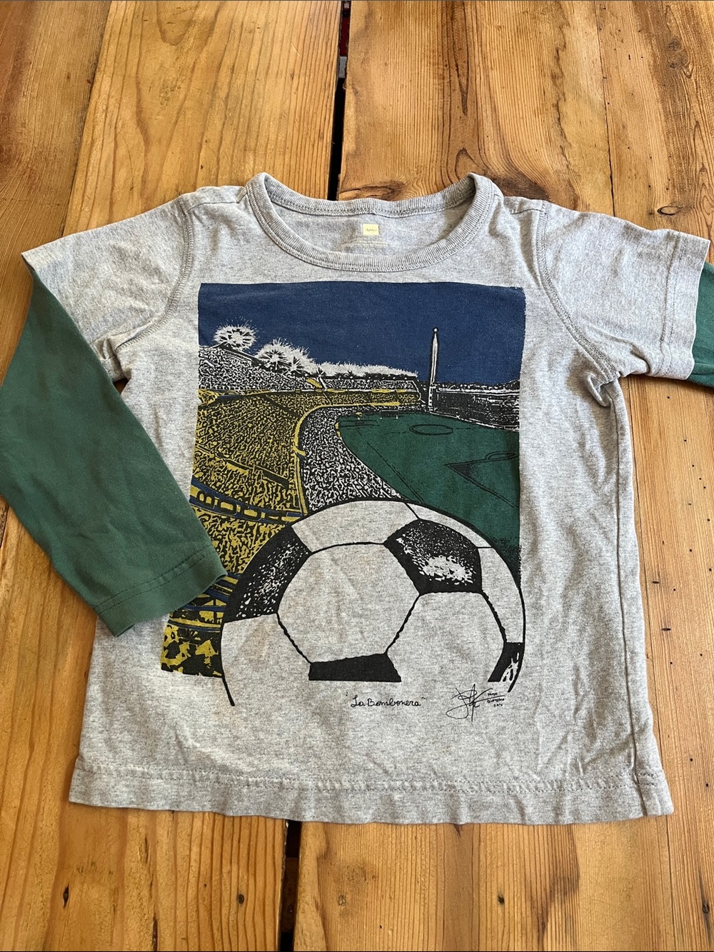 TEA COLLECTION Boys 4-5 Layered Look Soccer Graphic Top Long Sleeve